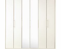 Dreams Toulon 6 Door Wardrobe With Centre Mirrors - White