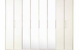 Dreams Toulon 8 Door Wardrobe With Centre Mirrors - White