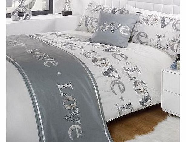 Dreamscene Love Bed In A Bag, Silver, Double