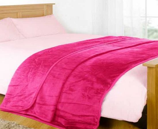 Dreamscene Mink Faux Fur Throw, Raspberry, 200 x 240 Cm