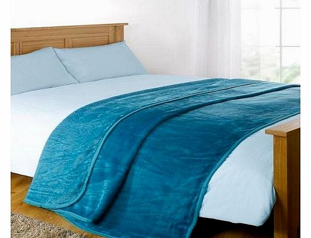 Dreamscene Mink Faux Fur Throw, Teal, 150 x 200 Cm