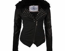 DreiMaster Black cotton and PU jacket