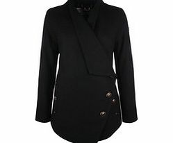 DreiMaster Black wool mix short coat