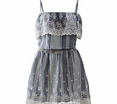 DreiMaster Blue and white striped pure cotton dress