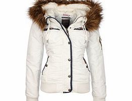 DreiMaster White detachable faux fur jacket