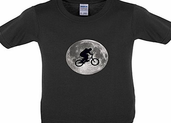 Dressdown BMX Moon - Childrens / Kids T-Shirt - Black - XL (12-14 Years)