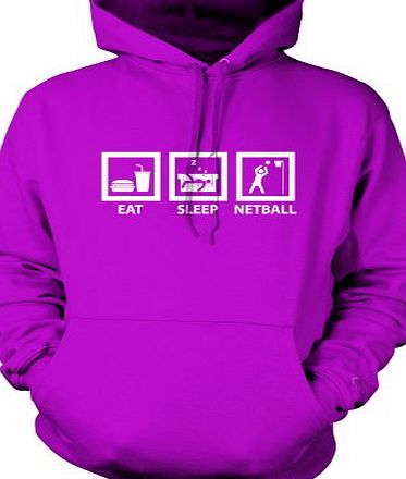 Eat Sleep Netball - Unisex Hoodie / Hooded Top-Purple-XL