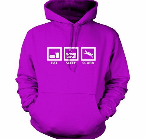 Eat Sleep Scuba Diving - Unisex Hoodie / Hooded Top-Purple-Medium