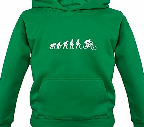 Dressdown Evolution Of Man Mountain Bike - Childrens / Kids Hoodie - Irish Green - M (5-6 Years)