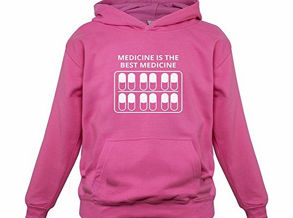 Dressdown Medicine Is The Best Medicine - Childrens / Kids Hoodie - Pink - XXL (12-13 Years)