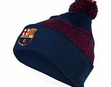 Drew Pearson Barcelona Snowflake Bobble Hat - Adult Navy