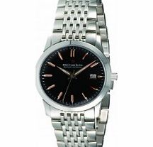 Dreyfuss and Co Mens Black Steel Watch