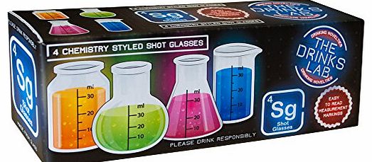 Chemistry Shot Glasses, Set of 4, Transparent