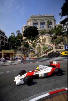Drivers Ayrton Senna McLaren MP4/7 at Monaco 1990 Poster - Extra Extra Large (100cm x 150cm)