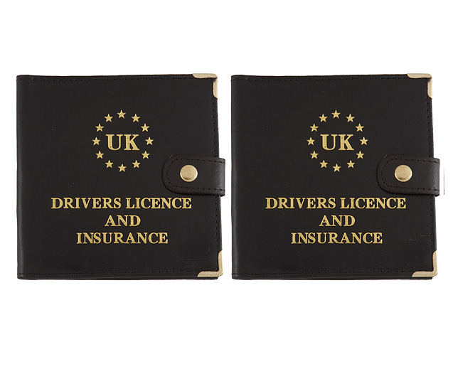 Driving Licence Wallet Black and Black