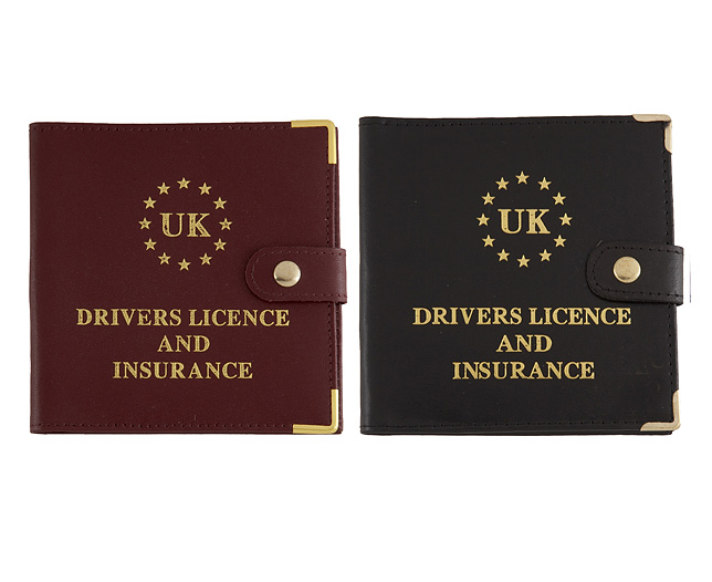 driving Licence Wallet Black and Burgundy