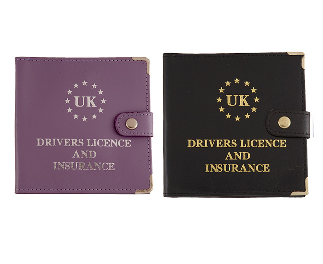 Licence Wallet Black and Lilac
