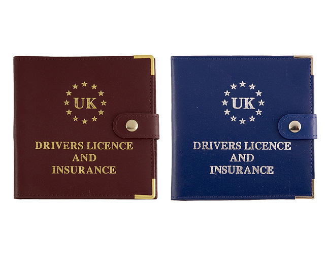 driving Licence Wallet Blue and Burgundy