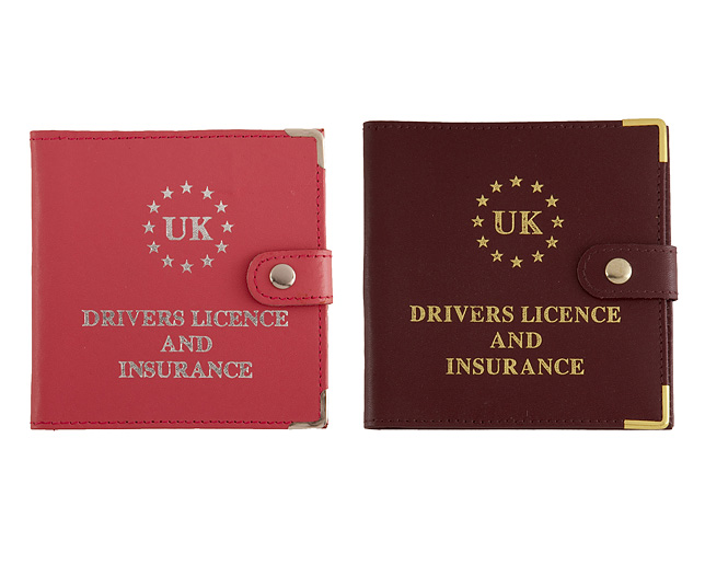 driving Licence Wallet Burgundy and Pink