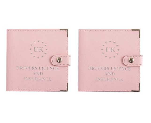 Licence Wallet Pale Pink and Pale Pink