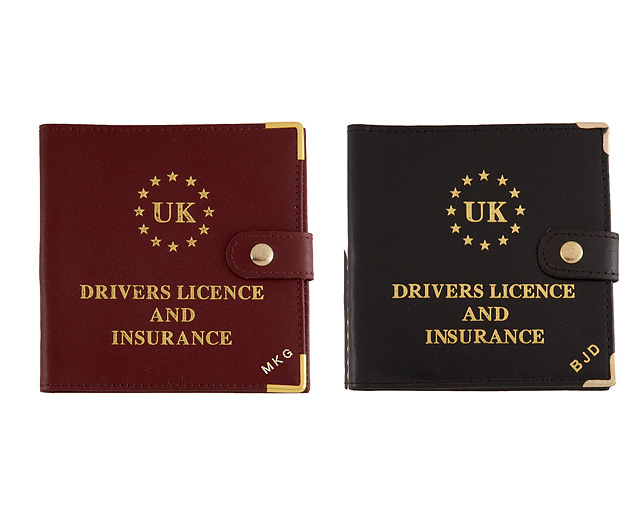 driving Licence Wallet Personalised - Burgundy