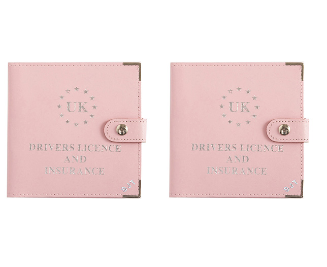 driving Licence Wallet Personalised Pale Pink