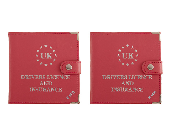 driving Licence Wallet Personalised Pink and Pink