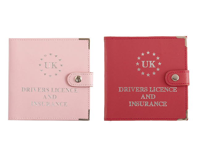 driving Licence Wallet Pink and Pale Pink