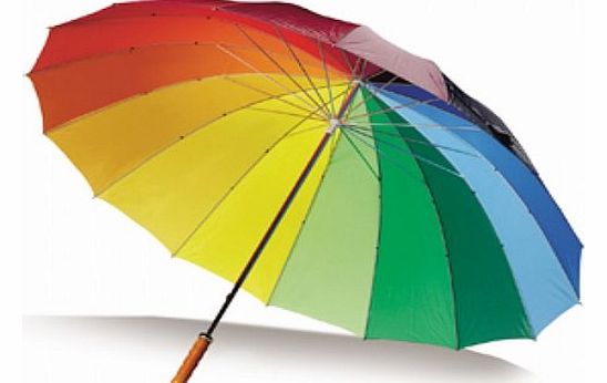 Drizzles DELUXE RAINBOW RED BLUE BLACK GREEN LARGE 58`` GENTS GOLF WALKING UMBRELLA