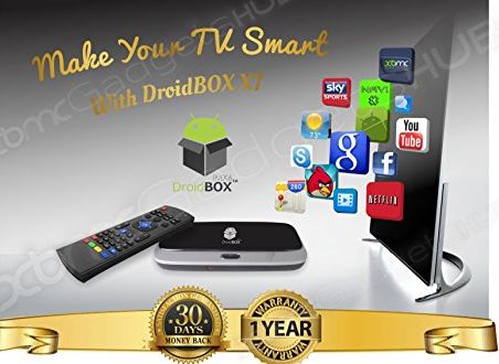 DroidBOX X7 Android TV BOX with VIP Mini Keyboard- Quad Core RK3188 Android 4.4.2 MINI PC - Free Movies, TV and SPORTS, fully Loaded Gotham 13.3.2 XBMC (Kodi) AirPlay UPnP DLNA IPTV Mini Web Streaming