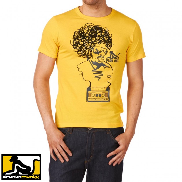 Drunknmunky Mens Drunknmunky Play Me T-Shirt - Warhol Yellow