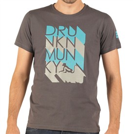 Drunknmunky Mens Logo T-Shirt Wood Carbon