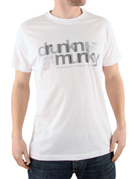 Drunknmunky White Diagonal T-Shirt