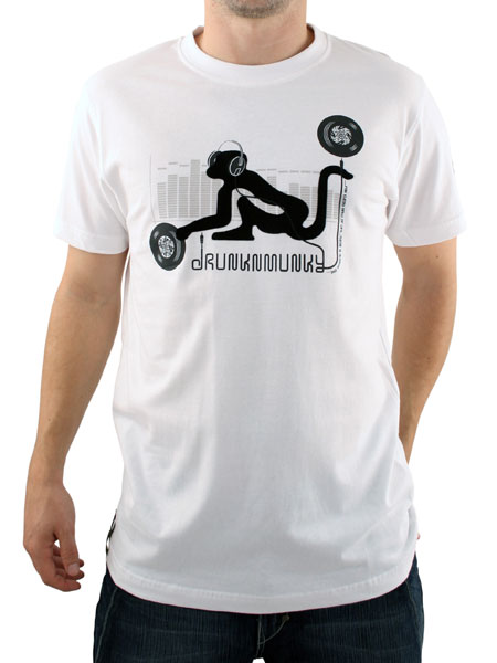 Drunknmunky White DJ Munky T-Shirt