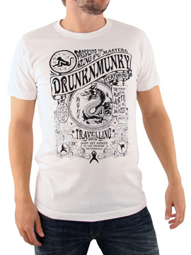 Drunknmunky White Shaolin Show T-Shirt