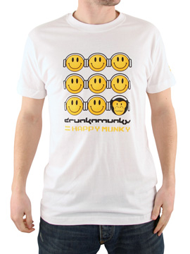 Drunknmunky White Smiley T-Shirt
