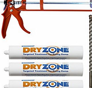 Dryzone 310ml x3   Nozzle   Cox Mastic Gun- DPC Damp Proofing injection cream for Rising Damp Treatment