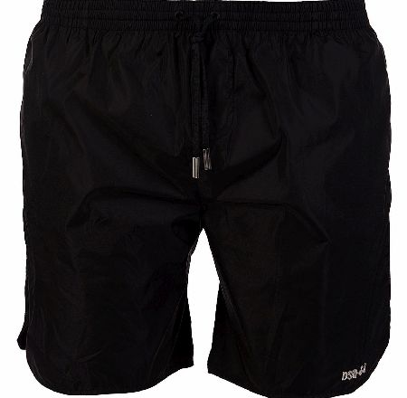 Dsquared Black Mid Length Nylon Drawstring Swim