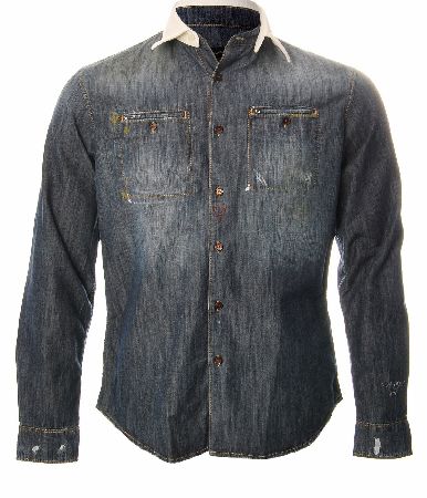 Dsquared Detachable Collar Denim Shirt