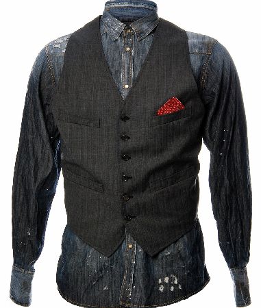 Dsquared Distressed Waistcoat Denim Shirt