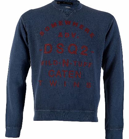 Dsquared Dyed Vintage Sweatshirt Blue