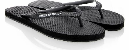 Dsquared Gomma Rubber Flip Flops in Black