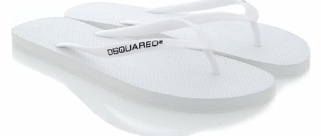 Dsquared Gomma Rubber Flip Flops White