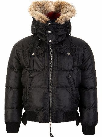 Dsquared Hooded Nylon Down Jacket Black
