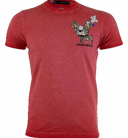 Dsquared Leopard Print Dog Logo T-Shirt