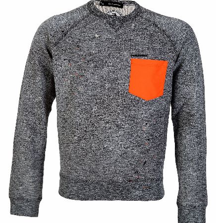 Dsquared Melange Grey Sweatshirt Contrast Pocket