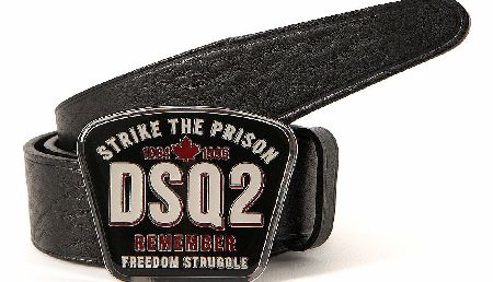 Dsquared Metal Logo Buckle Belt Black