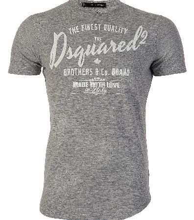 Dsquared Ripped Cotton Jersey T-Shirt Grey