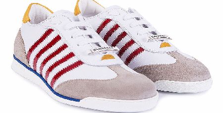 Dsquared Vitello Sport Bianco Rosso Sneakers