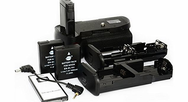DSTE Pro IR Remote MB-D5100 Vertical Battery Grip   2x EN-EL14 for Nikon D5100 D5200 D5300 SLR Digital Camera